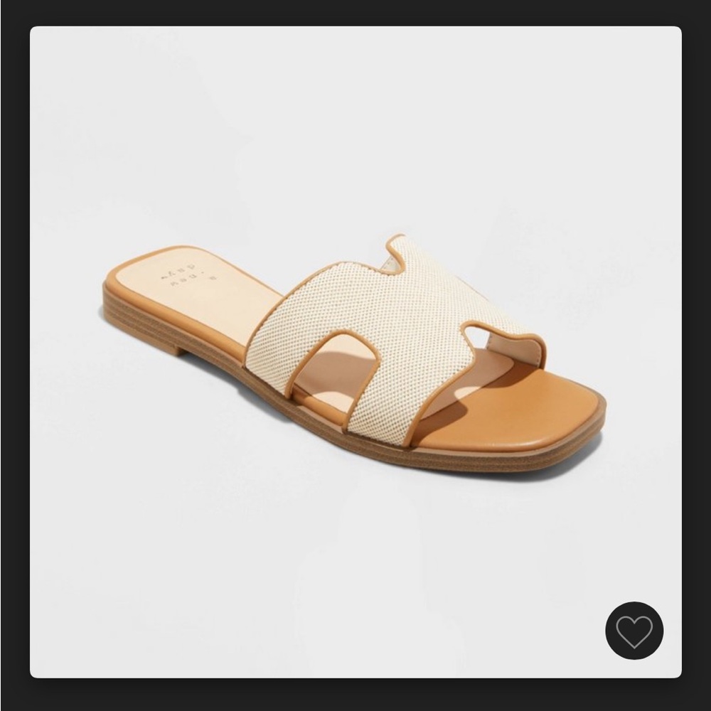A New Day Cream and Tan Slide Sandals